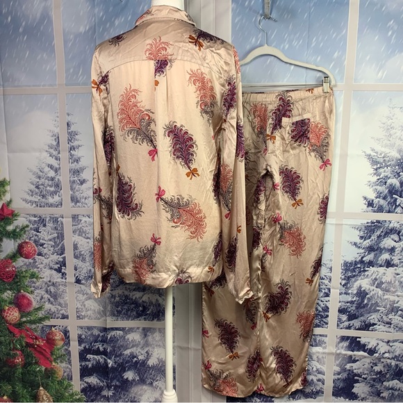 Victorias Secret Silk Floral Long Sleeve Pants Pajamas Small - Picture 3 of 14